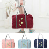 Avocado Print Travel Organizer Bag Foldable Zip Handbag Large Capacity