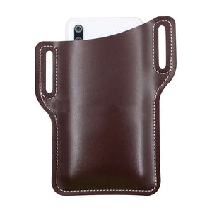 Unisex PU Leather Waist Belt Bag Cellphone Protection Case Fanny Pack