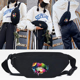 Unisex Butterfly Lips Waist Bag Crossbody Shoulder Shopping Bag