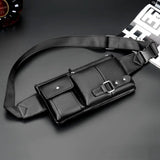 Unisex Waist Pack Belt Bag Solid PU Leather Fanny Pack