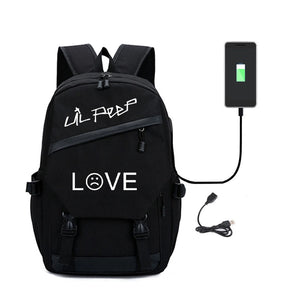 Canvas Laptop Backpack for Girls with USB Port