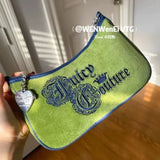 Green Velvet Armpit Bag Pendant Shoulder Bag