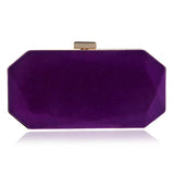 Small Red Velvet Clutch Bag with Shoulder Chain - Party Purse