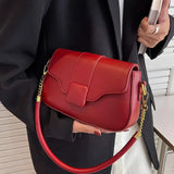 Red Crossbody Bag Women's Pu Leather Small Square Purse