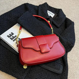 Red Crossbody Bag Women's Pu Leather Small Square Purse