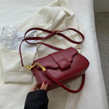 Red Crossbody Bag Women's Pu Leather Small Square Purse