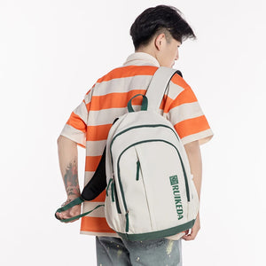 Vertical Zipper Women Backpack Men Travel Bag Unisex Waterproof Nylon
