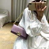 Crocodile Pattern Shoulder Purse Handbag for Women Vintage Style