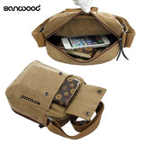 Vintage Canvas Travel Satchel Messenger Shoulder Bag