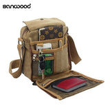 Vintage Canvas Travel Satchel Messenger Shoulder Bag