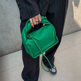 Vintage Green Crossbody Bag Women PU Leather Tote