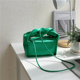 Vintage Green Crossbody Bag Women PU Leather Tote