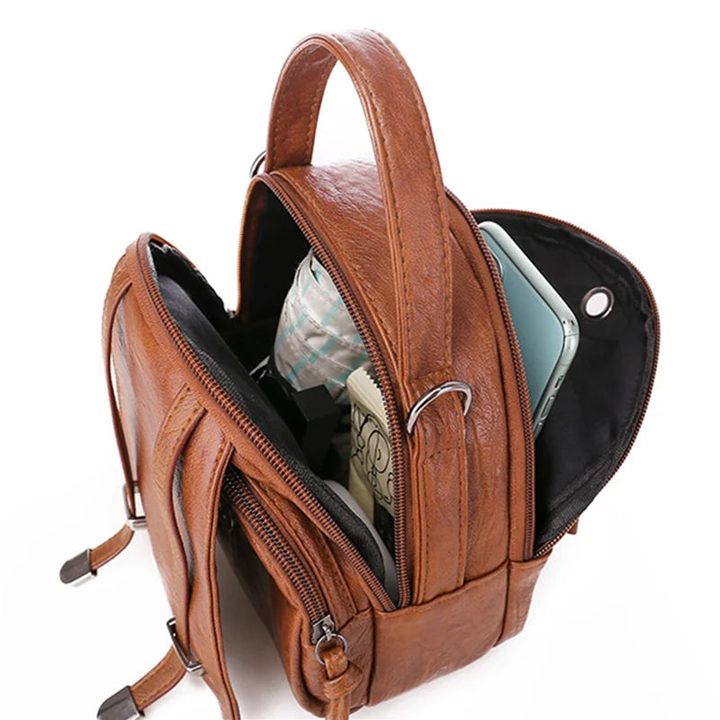 Vintage Crossbody Shoulder Bag Retro PU Leather Handbag Small Pack