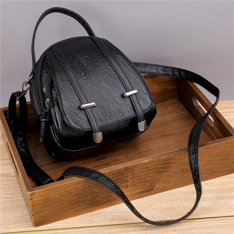 Vintage Crossbody Shoulder Bag Retro PU Leather Handbag Small Pack
