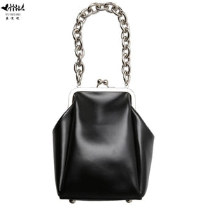 Vintage Chain Bag Women's Handbags Shell Lock Bags Lady PU
