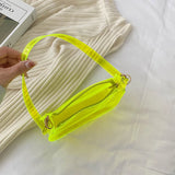 Vintage Jelly Clear Underarm Bag Women Shoulder Purse