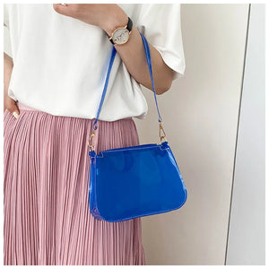 Vintage Jelly Clear Underarm Bag Women Shoulder Purse