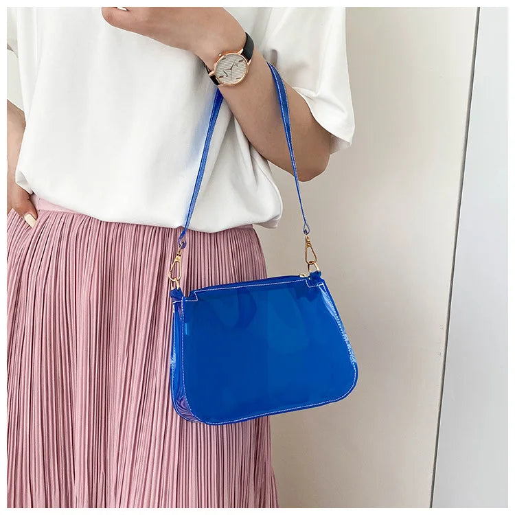 Vintage Jelly Clear Underarm Bag Women Shoulder Purse