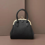 Vintage Leech PU Leather Lock Shell Bag Women Shoulder Handbag