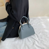 Vintage Leech PU Leather Lock Shell Bag Women Shoulder Handbag