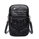 Vintage Shoulder Bags Women Washed PU Leather Crossbody Bag Phone Purse