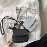 Vintage Woman Shoulder Bag PU Leather Print Pattern Ladies Small Square Bag