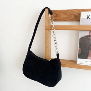 Vintage Corduroy Underarm Bag Casual Shoulder Bag