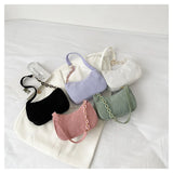 Vintage Small Square Plush Shoulder Bag