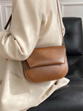 Vintage Women Shoulder Bag Wild Texture Underarm Crossbody Bag Solid PU