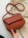 Vintage Women Shoulder Bag Wild Texture Underarm Crossbody Bag Solid PU