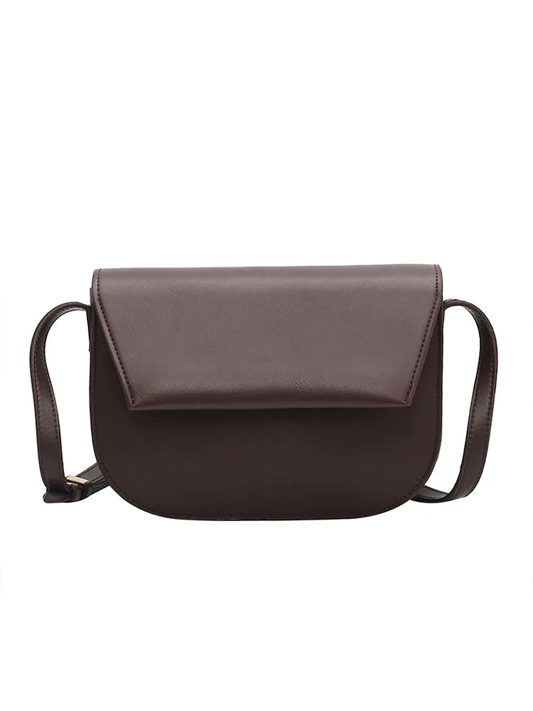 Vintage Women Shoulder Bag Wild Texture Underarm Crossbody Bag Solid PU