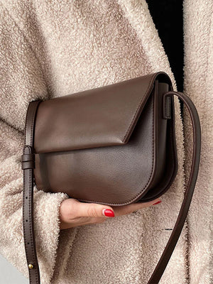 Vintage Women Shoulder Bag Wild Texture Underarm Crossbody Bag Solid PU