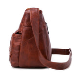 Vintage Women Shoulder Bag Soft Pu Leather Crossbody Bag Brown