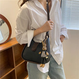 Vintage Women's Shoulder Bags Half Moon Crossbody Handbag