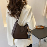 Vintage Women's Shoulder Bags Half Moon Crossbody Handbag