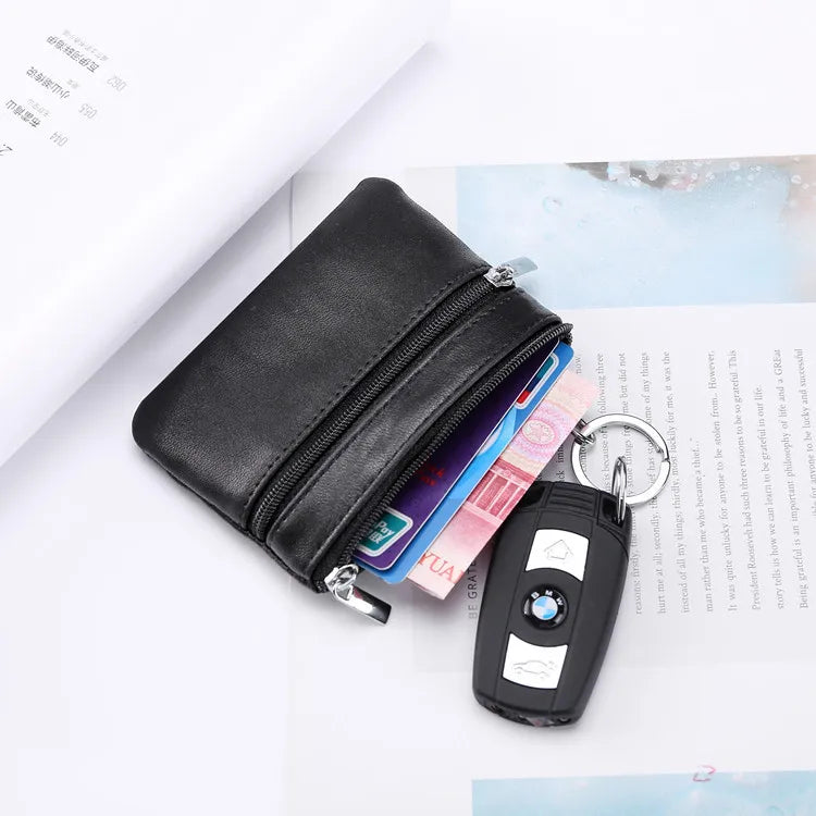 Vintage Leather Wallet with Key Holder Organizer