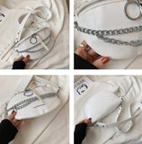 Stone Pattern PU Leather Fanny Pack Waist Bag for Women