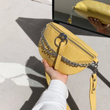 Stone Pattern PU Leather Fanny Pack Waist Bag for Women