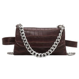 Leather Chain Waist Bag Fanny Pack Women Shoulder Crossbody Chest Bags