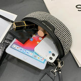 Leather Fanny Pack Rhinestone Female Belt Bag