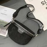 Leather Fanny Pack Rhinestone Female Belt Bag