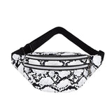 Snakeskin Waist Bag Fanny Pack Running Belt Pouch PU Chest Bag