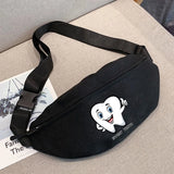 Waist Bag Mini Shoulder Satchel Travel Bag Cell Phone Pack Teeth Series Wallet K