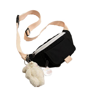 Canvas Waist Bag Women Crossbody Chest Pack Girls Belt Packs