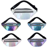 Laser PU Leather Waist Bag for Women Crossbody Outdoor Sports Belt Bag