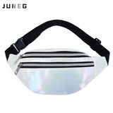 Laser PU Leather Waist Bag for Women Crossbody Outdoor Sports Belt Bag