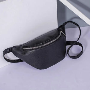 Women Waist Pack PU Leather Fanny Pack Belt Bag Casual Female Chest Bags