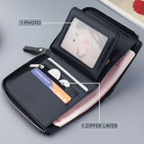 Short Casual Wallet Men PU Leather Small Zipper Coins Bag