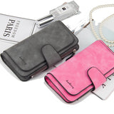 Scrub Leather Women Wallet High Clutch Lady Purse Long Female Wallet