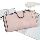 Scrub Leather Women Wallet High Clutch Lady Purse Long Female Wallet